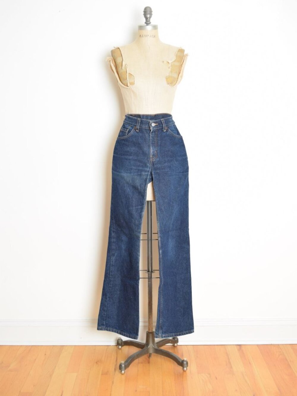 vintage 90s jeans LEVIS 517 boot cut high waist medium-dark denim pants 7 JR M